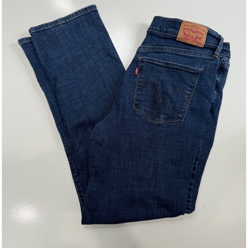 Levis Classic Straight Leg Jeans Womens 10 Dark Wash Indigo Denim Mid Rise